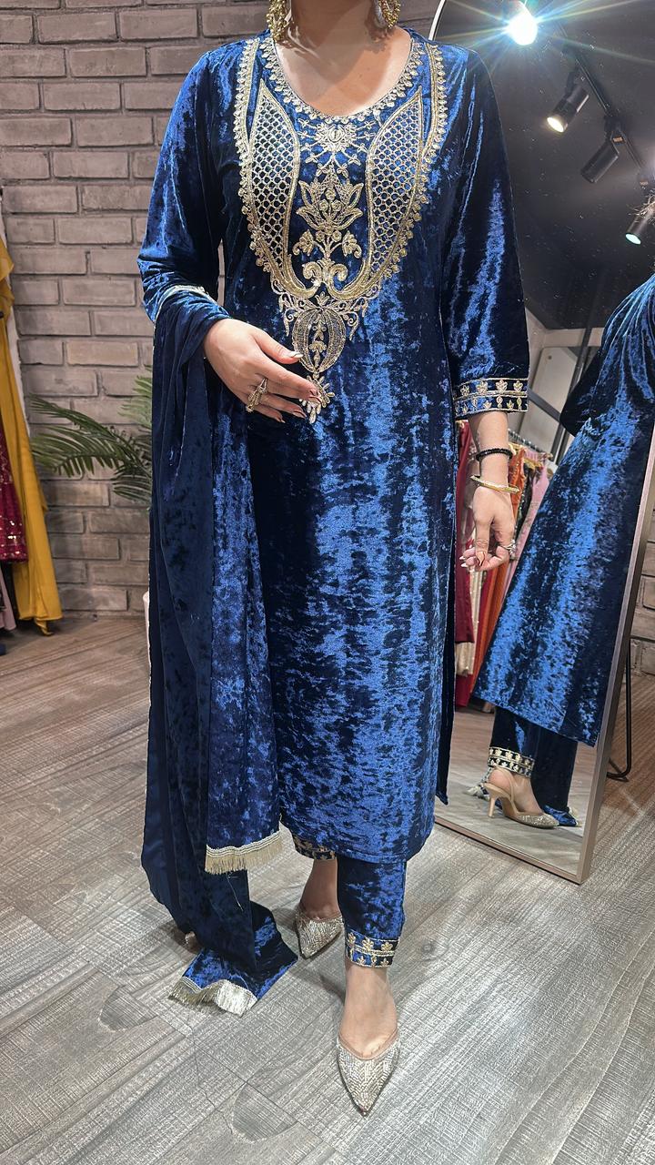 Amritsar Royal Blue Woolen Designer suit