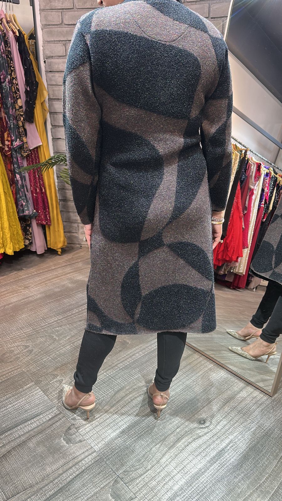 Korea Black Dark Brown warm Long Jacket