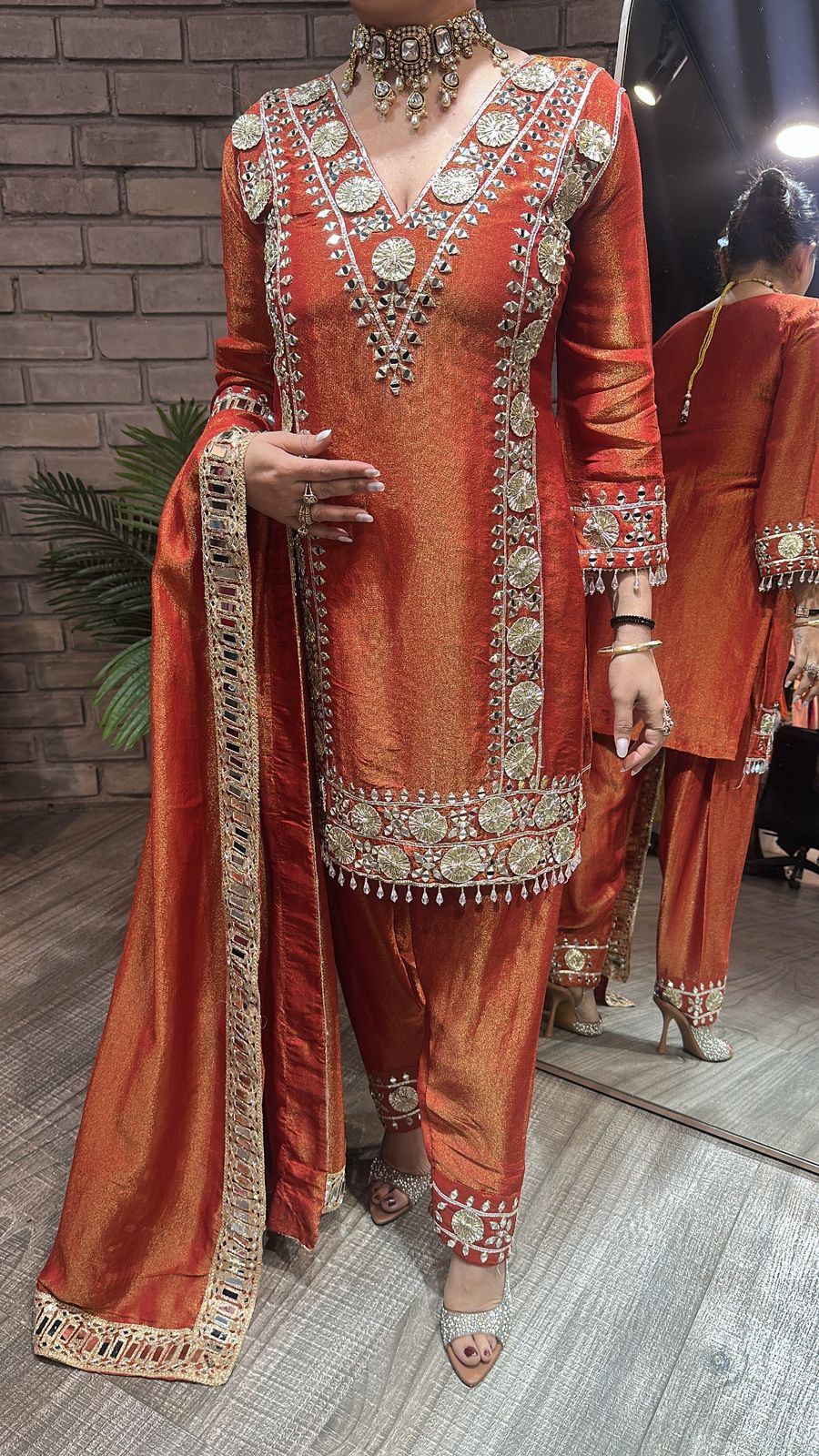 Ronak Rust Mirror Designer suit
