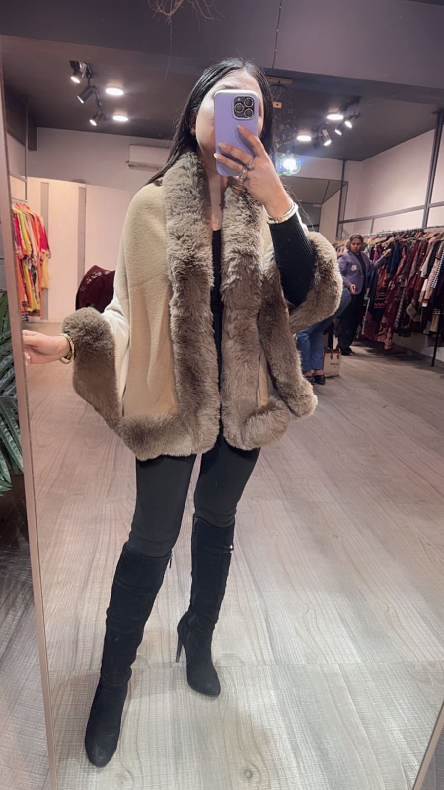 Ombré Brown Beige Fur Stole
