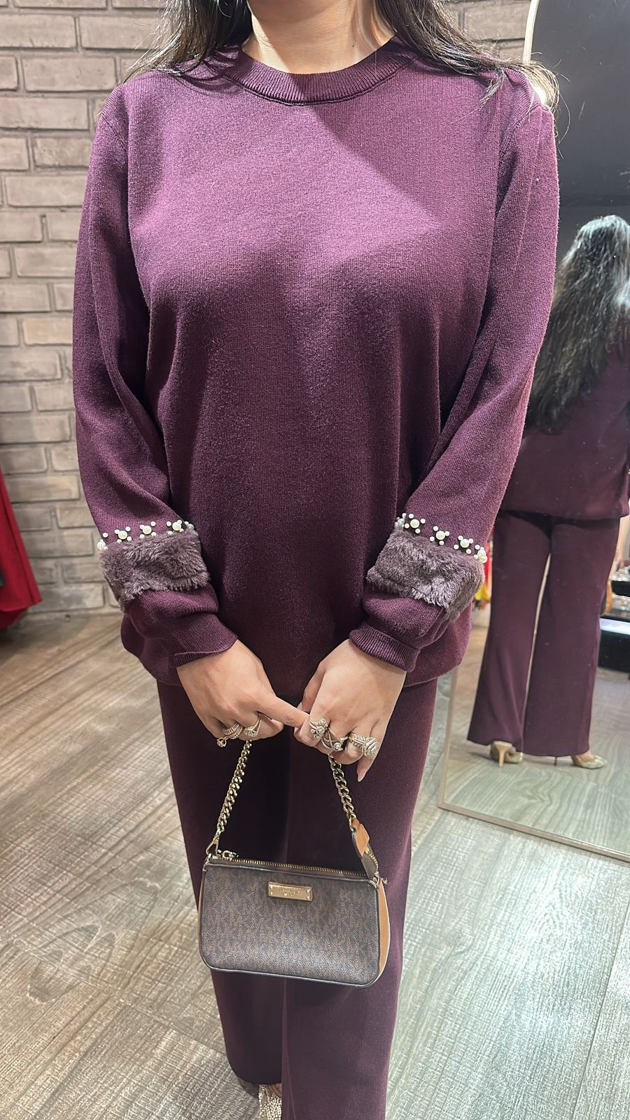 Maysa wine woolen Cordset