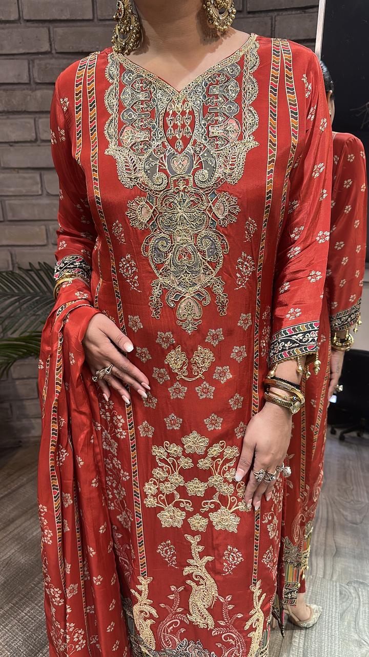 Tadka Rust Digital designer Suit