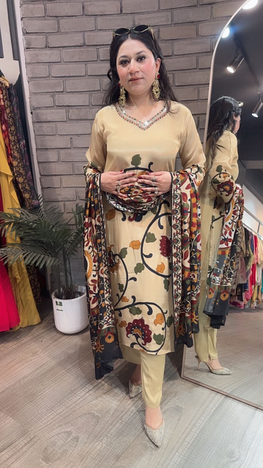 Bakson Beige Digital Designer Suit