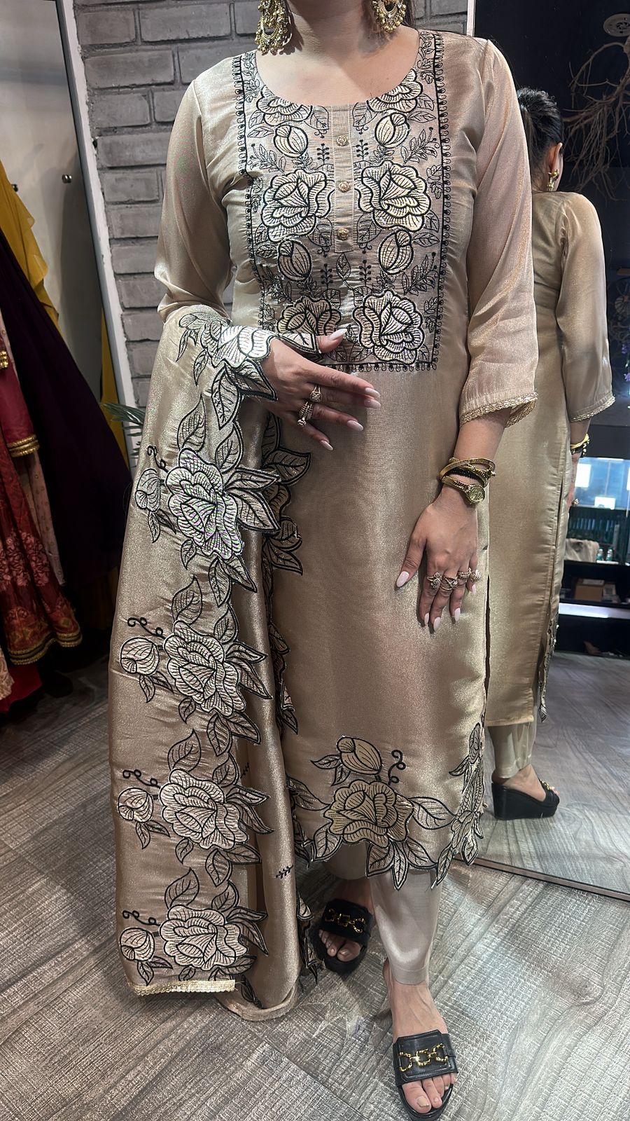 Kiki Beige Designer Suit