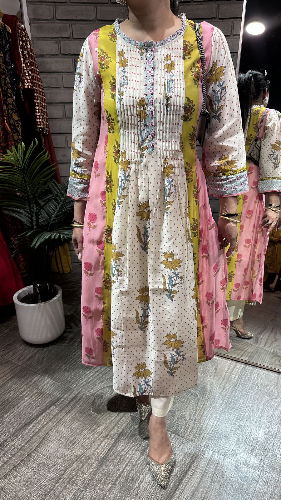 Ponny Pink Yellow Floral Designer Cordset