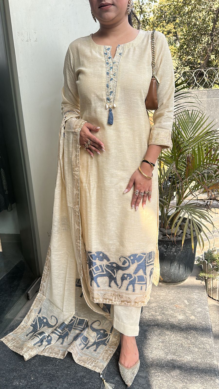 Ember ivory Designer Cotton Suit