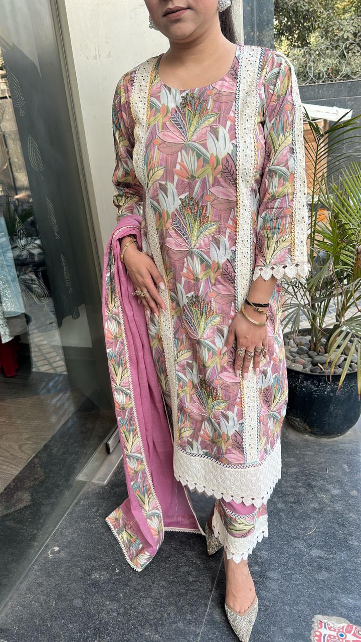 Tittle Cotton Designer Suit