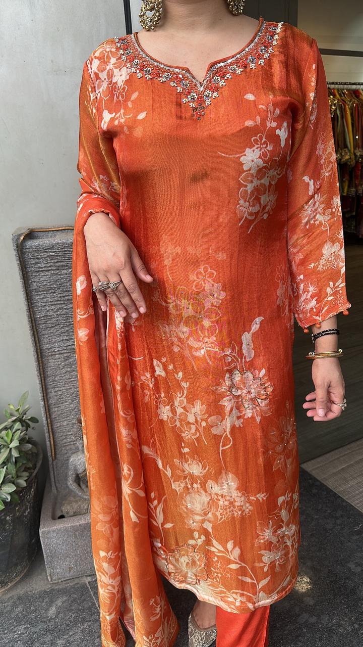 Topaz Rust Shimmer Digital Suit