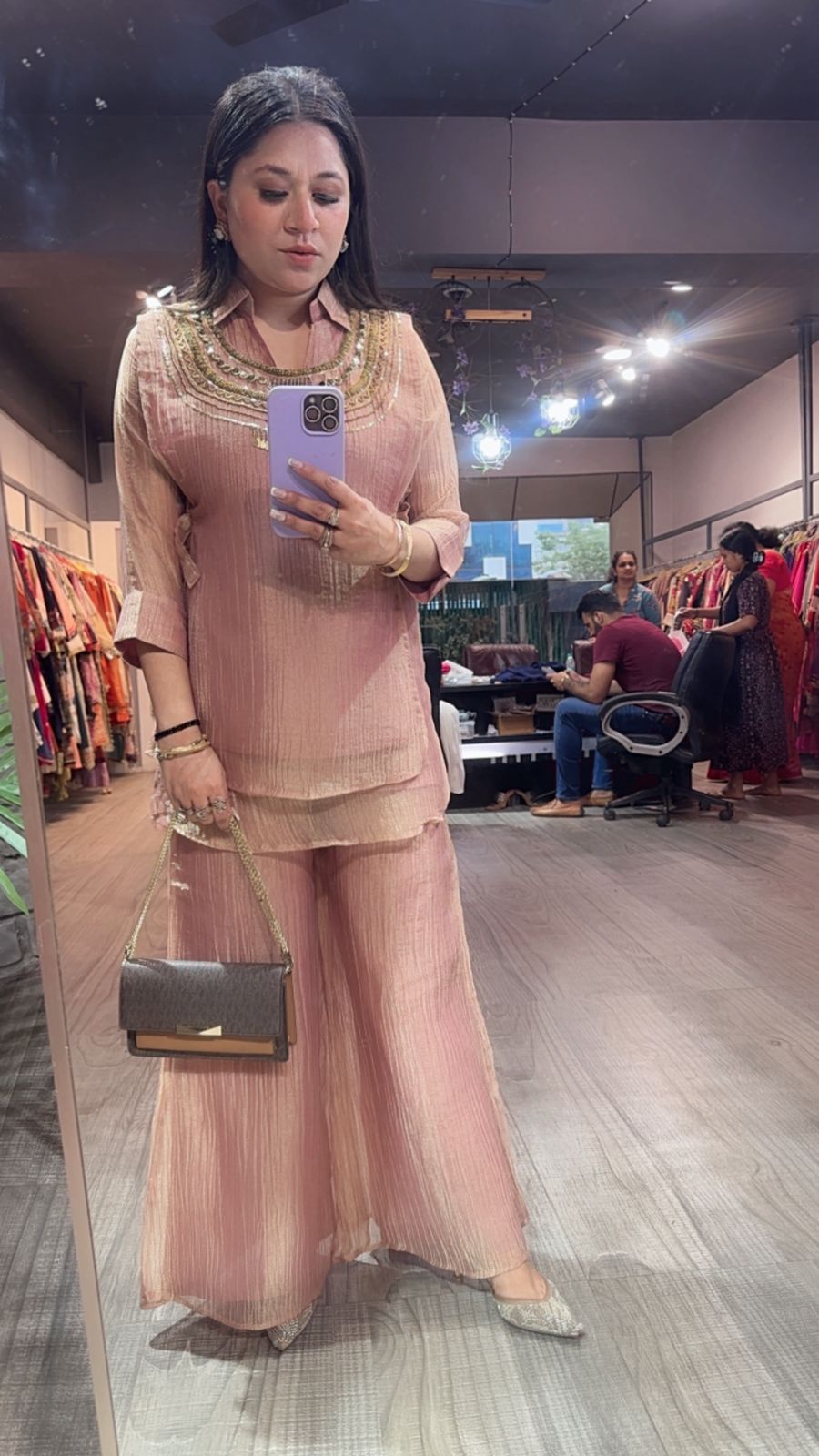 Raees onion pink 3pc Designer Cordset