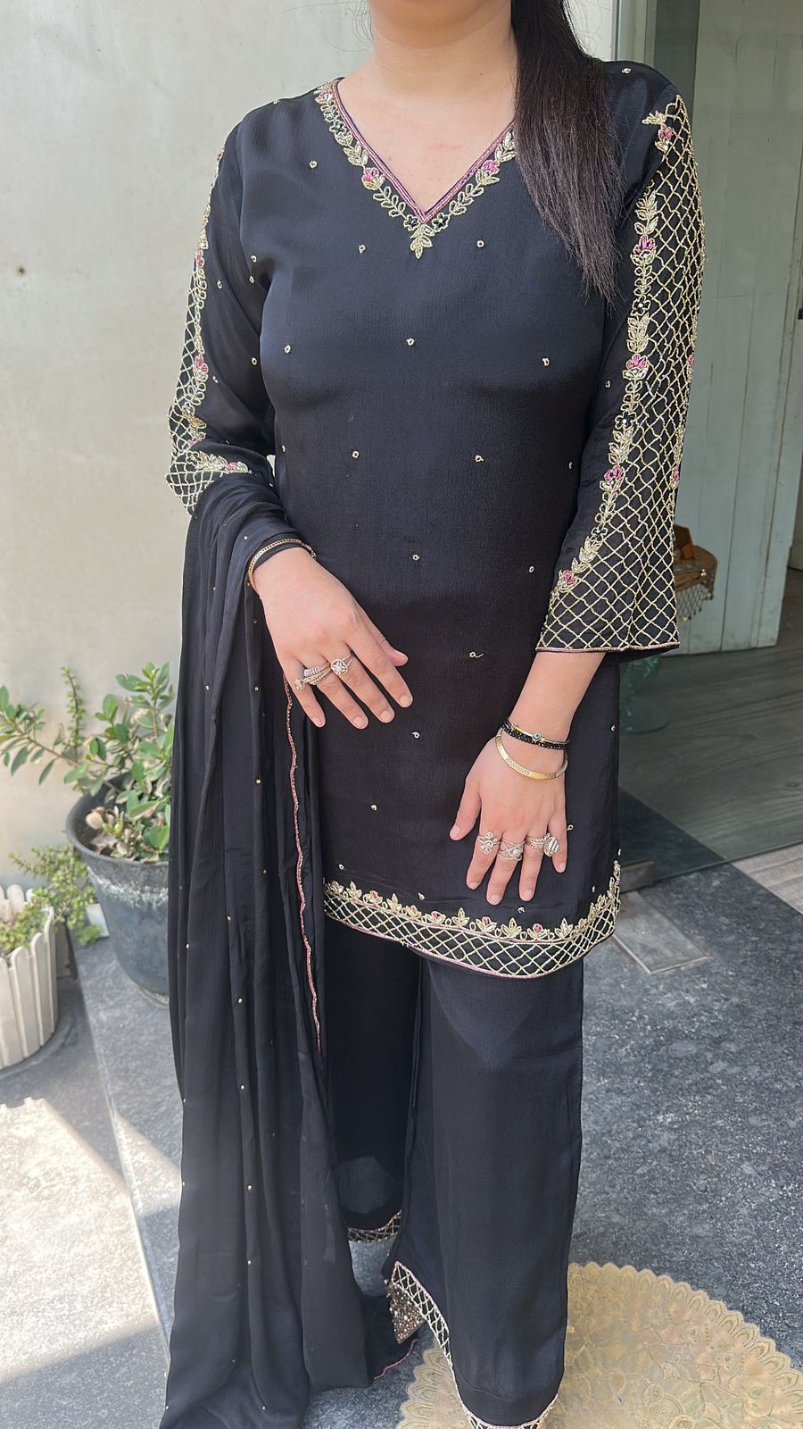 Jannat Black Katdana Designer Suit