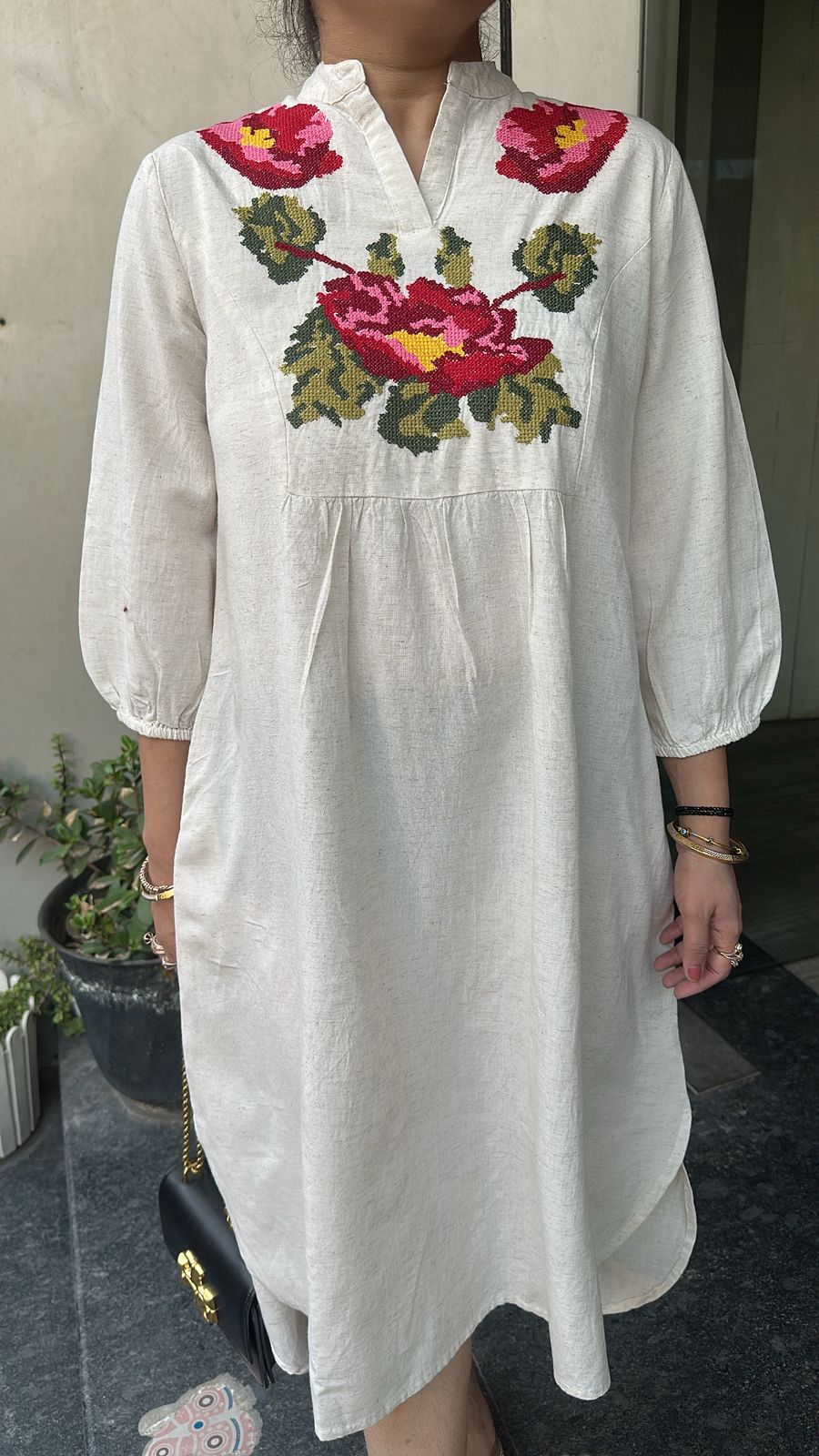 Kochi ivory Cotton Designer Dress