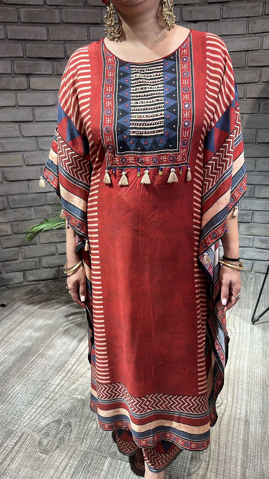 Rosso Digital Cotton Designer kaftan Style