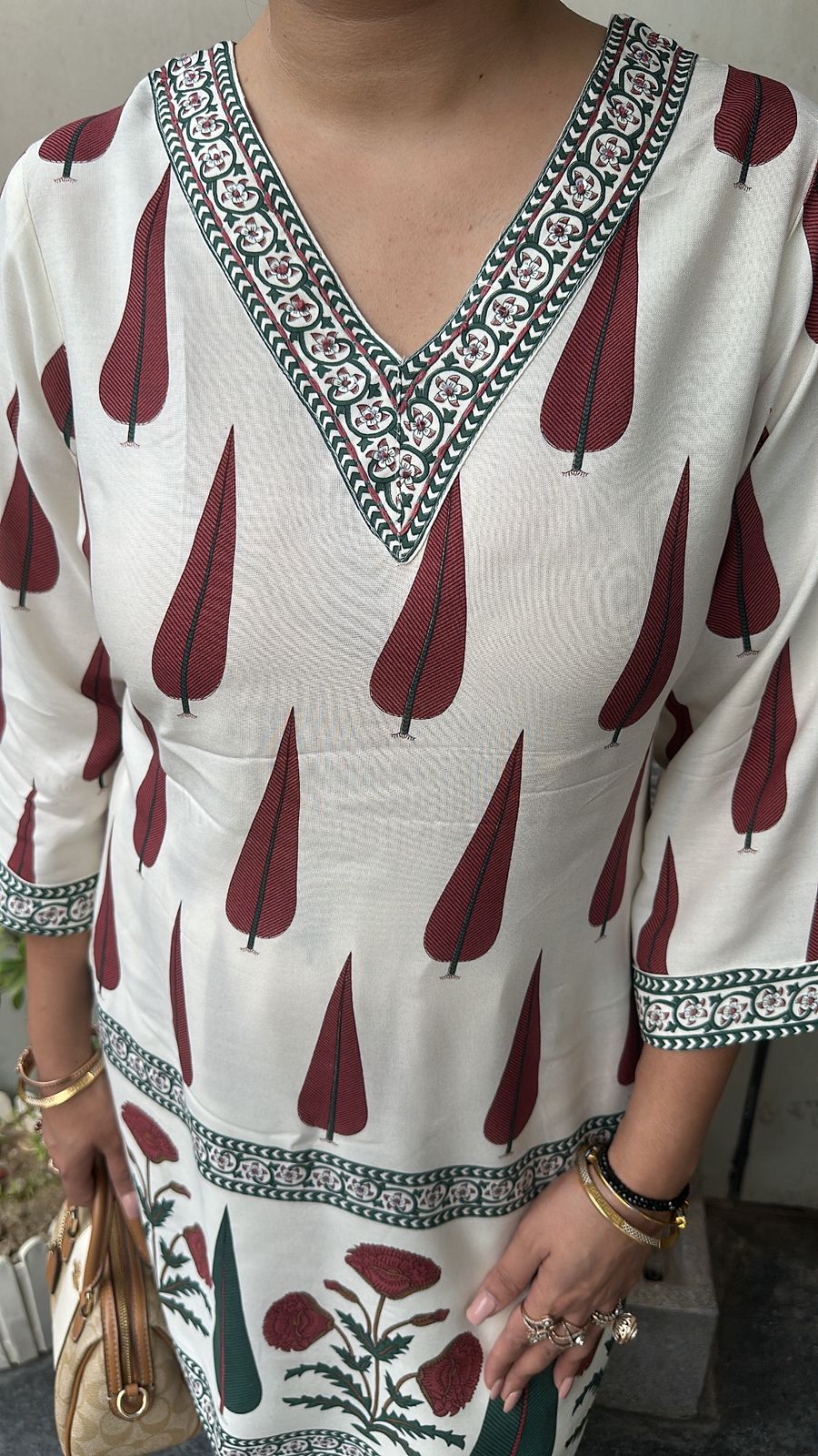 Koras ivory Digital Printed Cordset