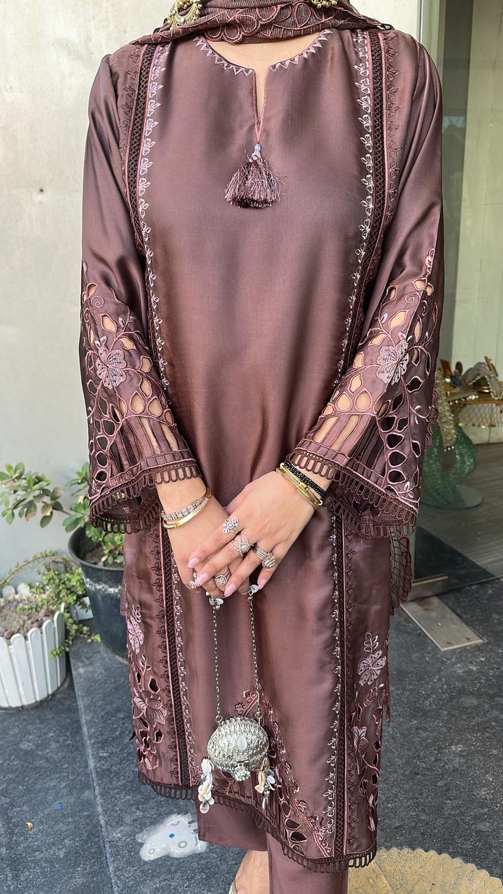 Niharika Brown Cut work Designer Suit