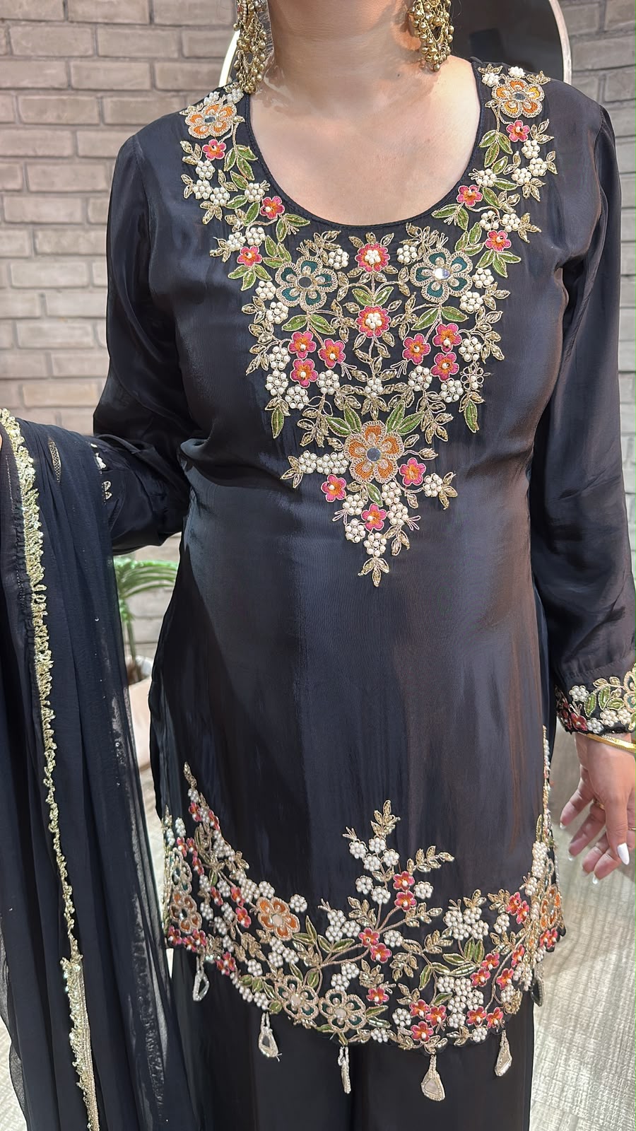 Jdass Black Embroidered Plazoo Designer Suit