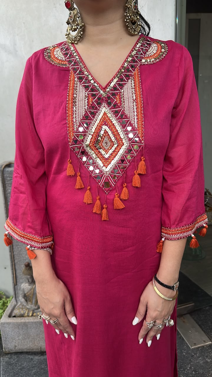 Nayak Tassel work Long Tunic Set