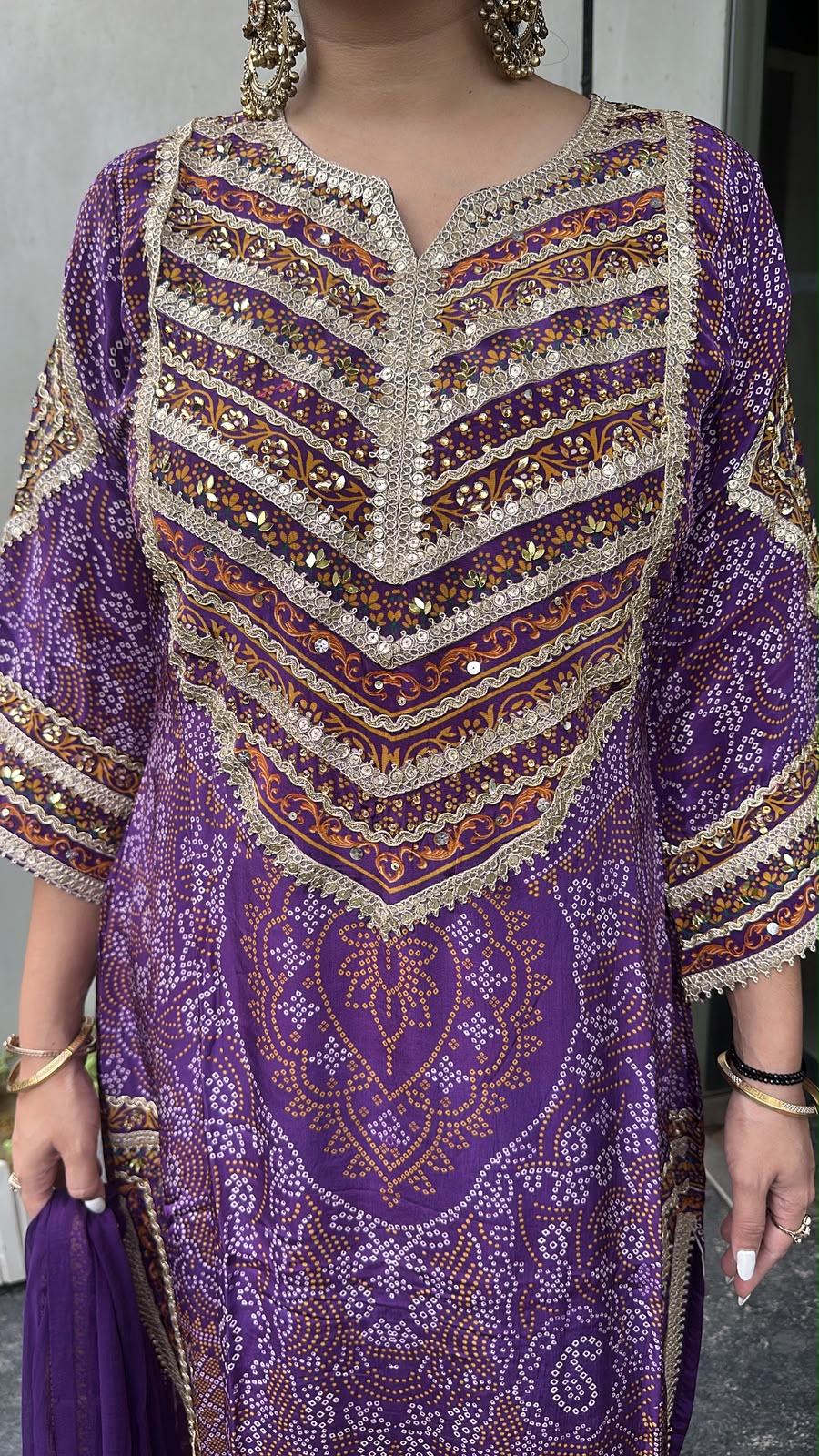 Chuski jamun Bandani Digital print Designer suit