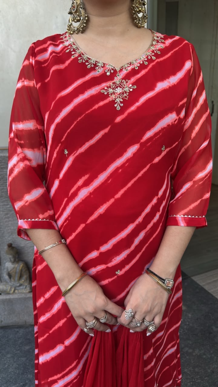 Sangria leheria Red Designer suit