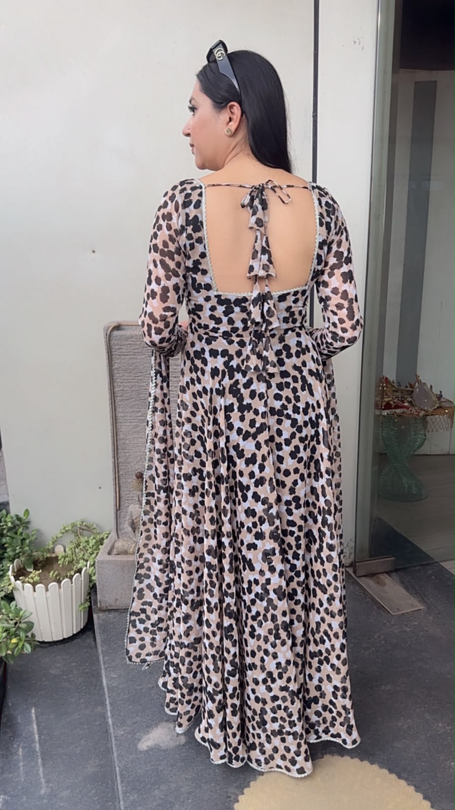 Tamnaa Cheetah Digital print Designer Anarkali Suit