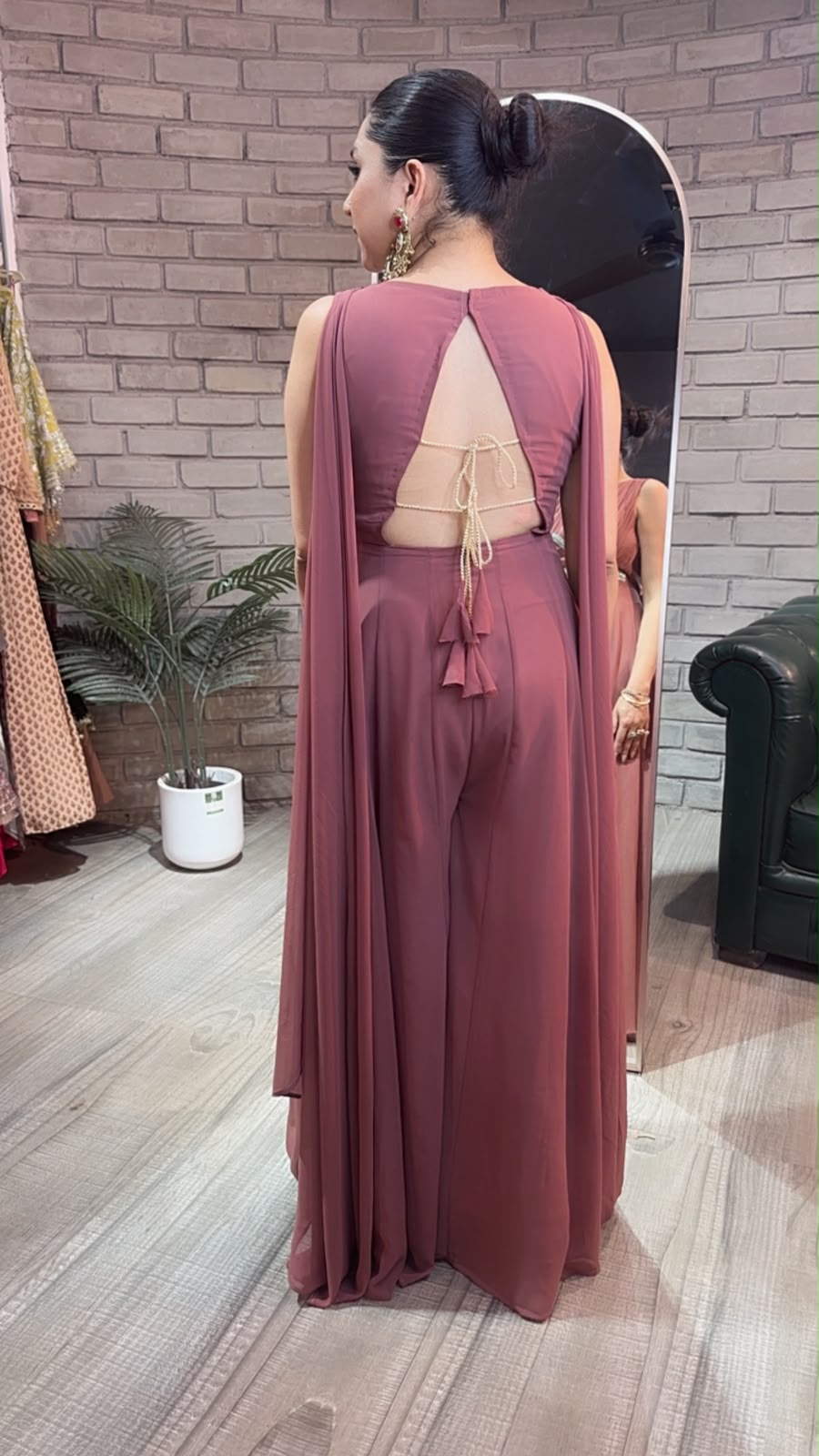 Dori Style Onion Pink Designer Jumpsuit Suit