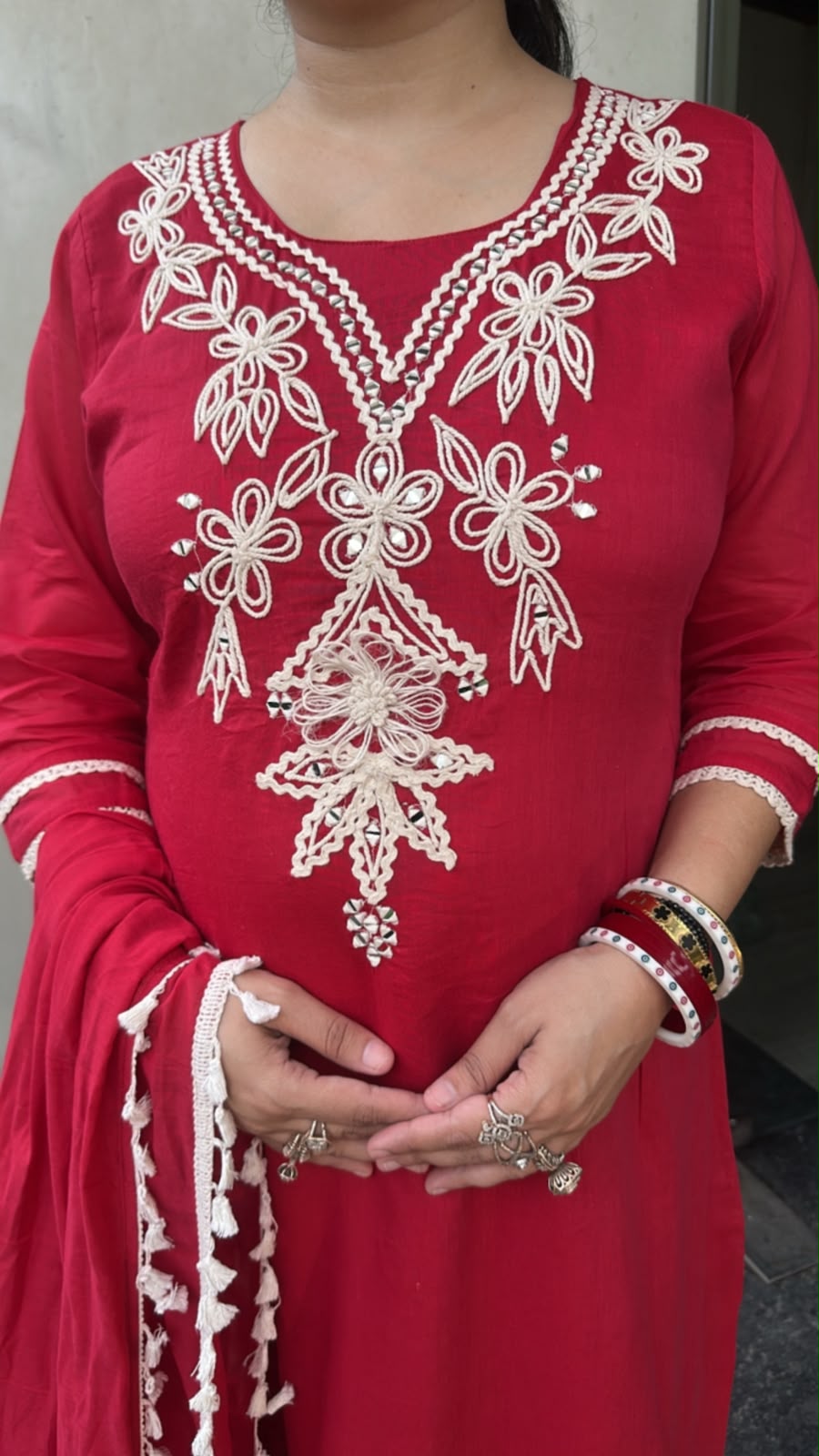 Regal Red Thread work Designer Suit