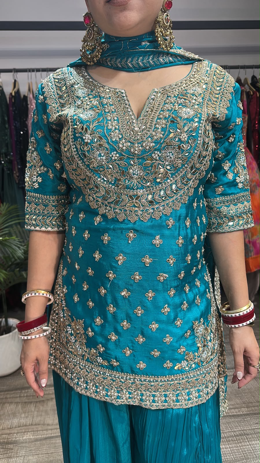 Dhol Blue Handwork Designer Suit