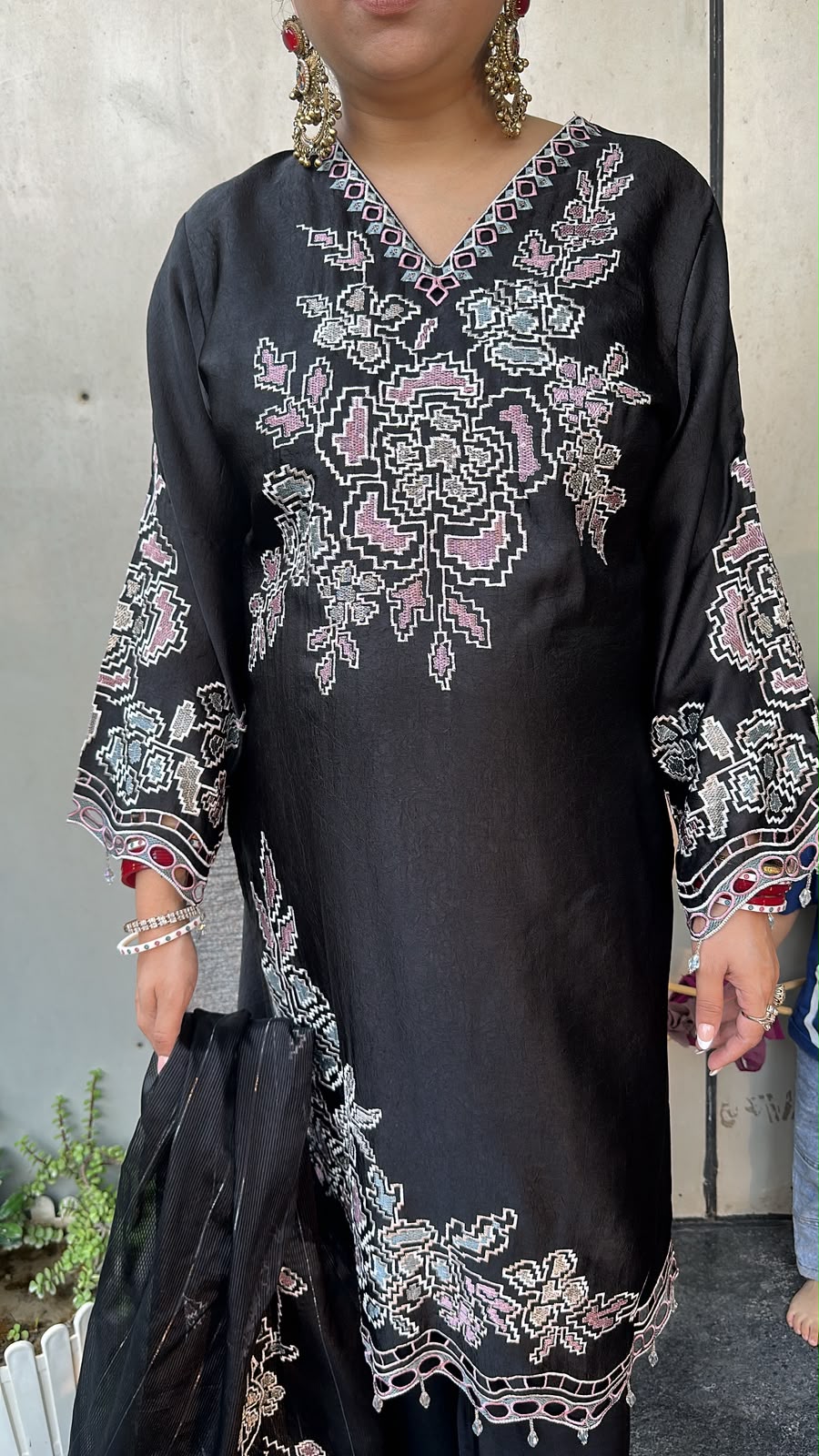 Sahara Black Thread work Designer Pakistani Suit