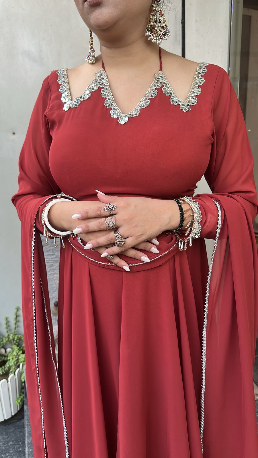 Shaddi Rust Designer Anarkali