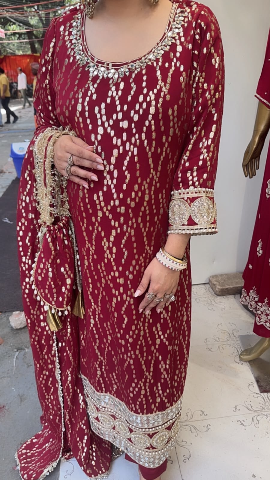 Amritsariya Karwa with potli Designer Suit