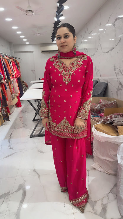 Billo Foshia pink Handwork Designer Suit
