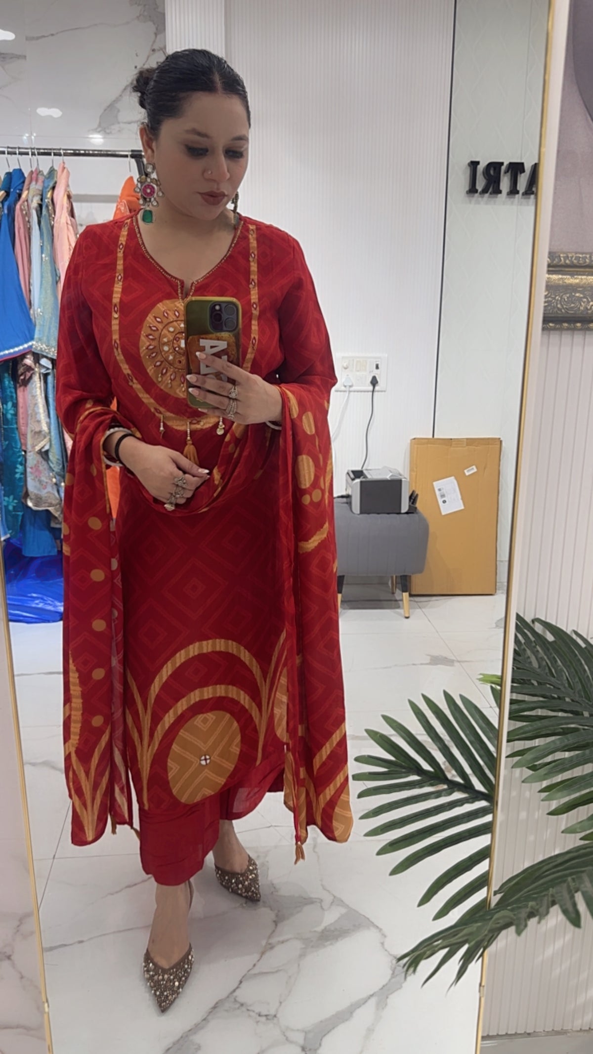 Shri Rust Digital Designer Suit