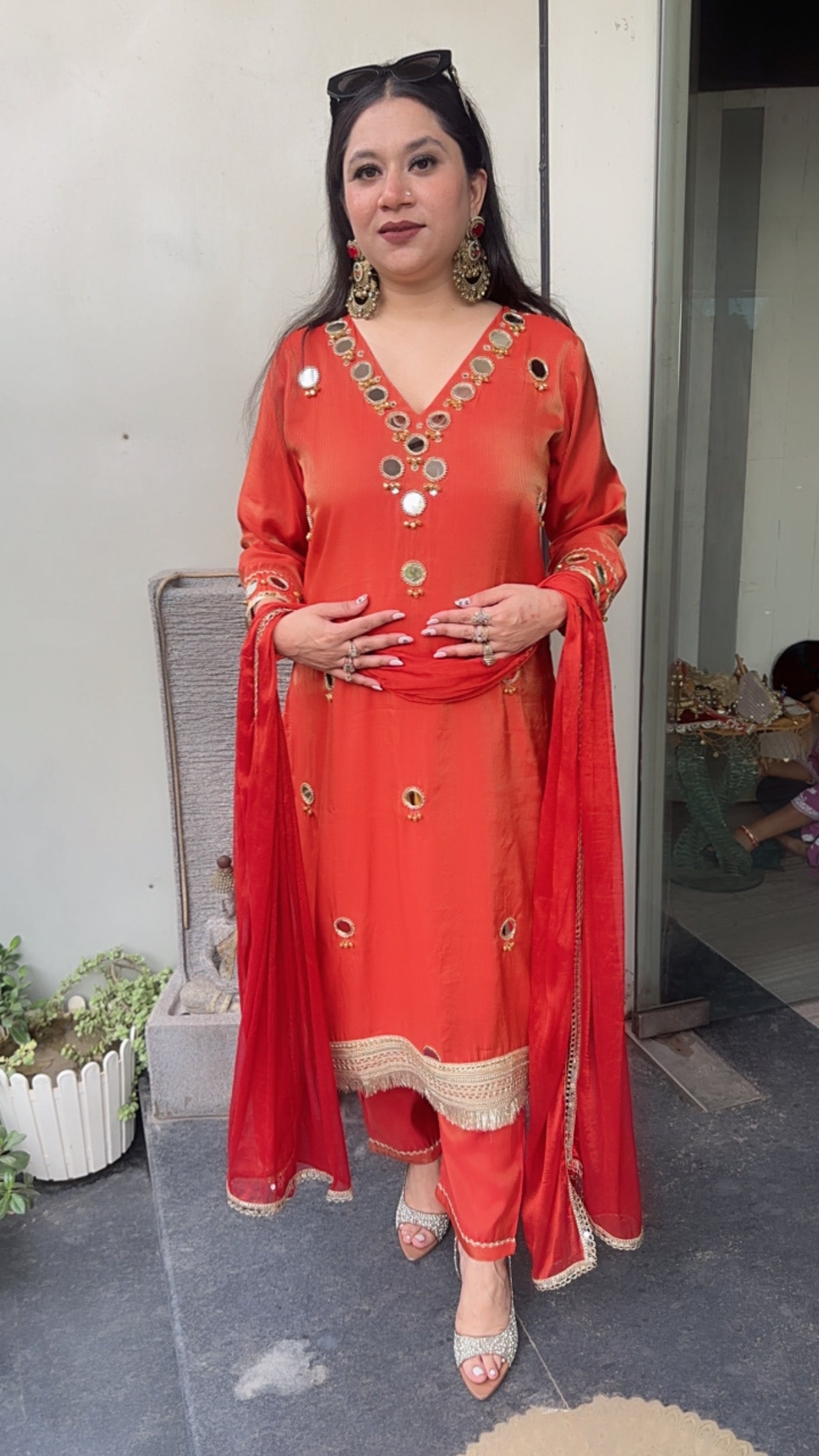 Gungru Mirror work Designer Suit