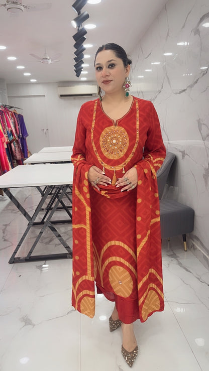Shri Rust Digital Designer Suit