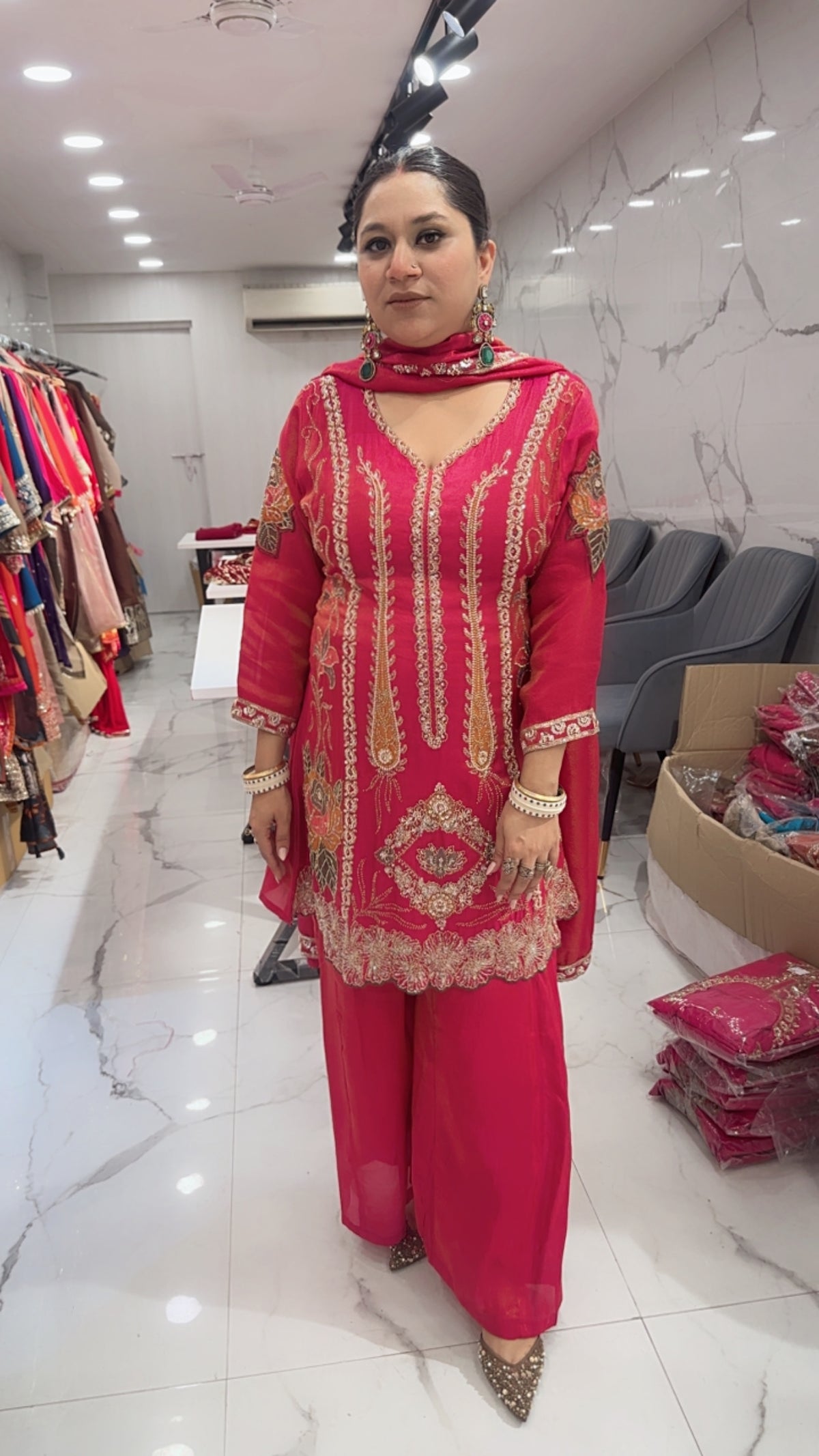 Rang Pink Hand work Designer Suit