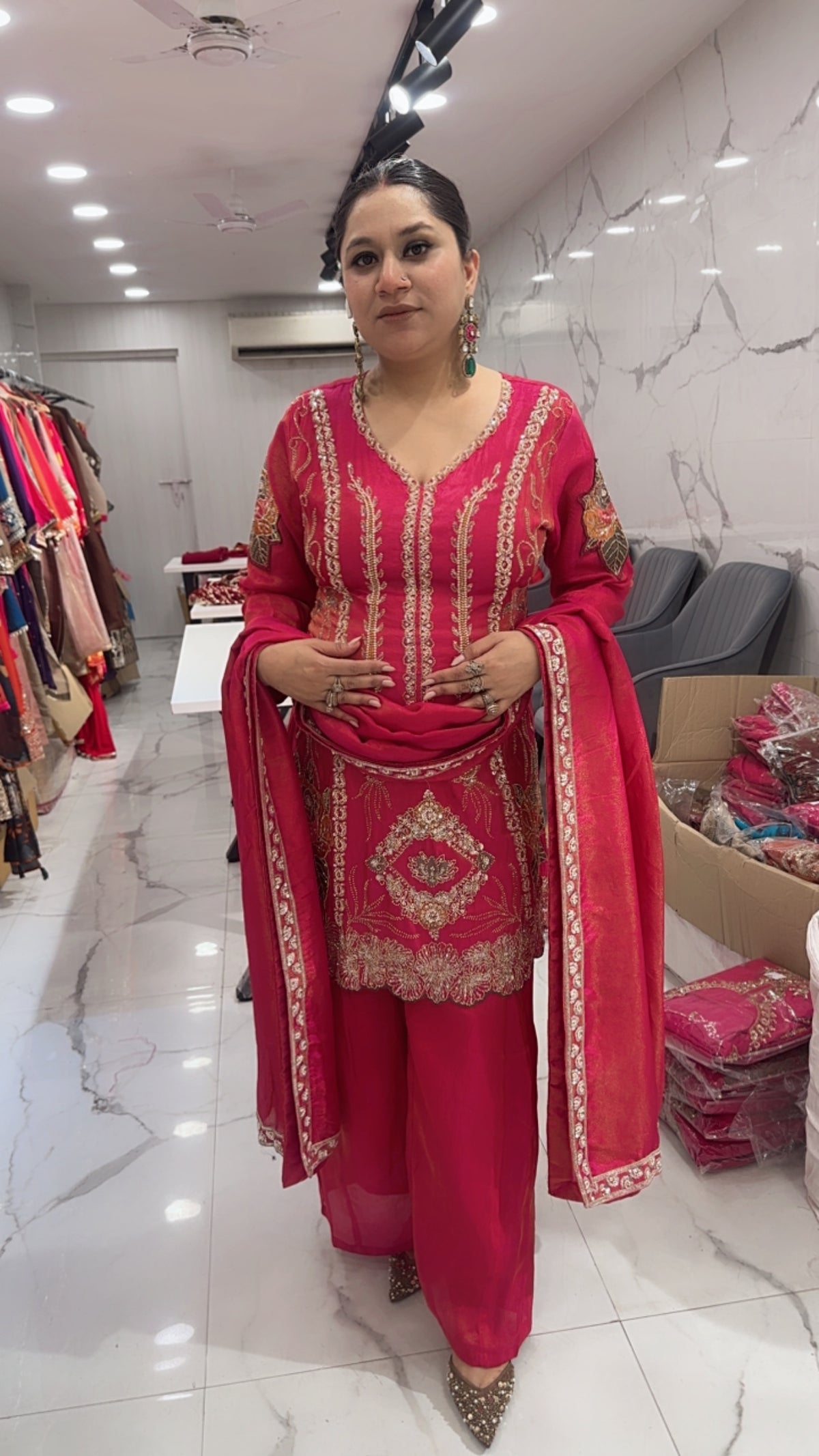 Rang Pink Hand work Designer Suit