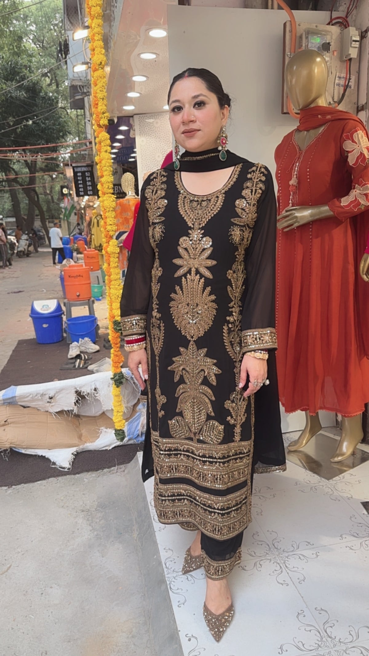 Rasbhari Black Handwork Designer Pakistani Suit