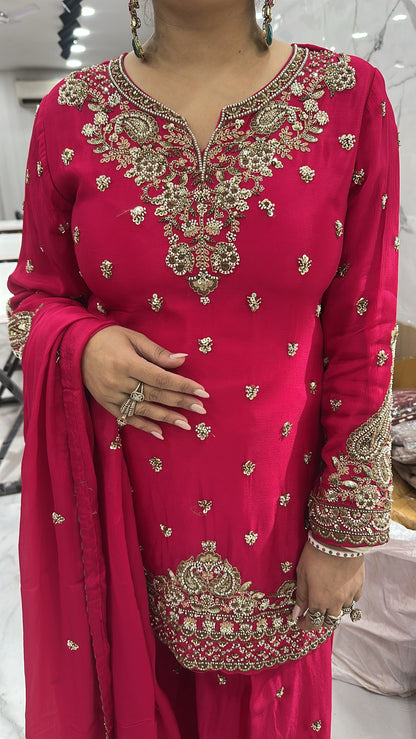 Billo Foshia pink Handwork Designer Suit