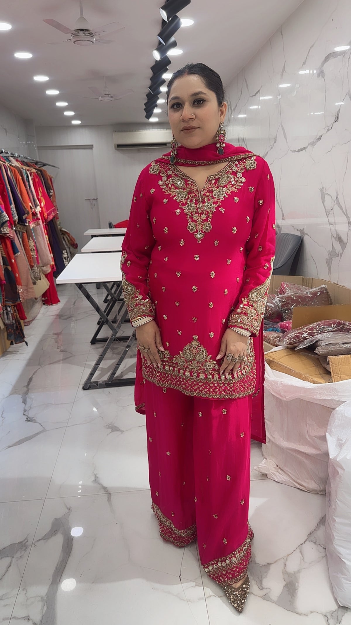 Billo Foshia pink Handwork Designer Suit