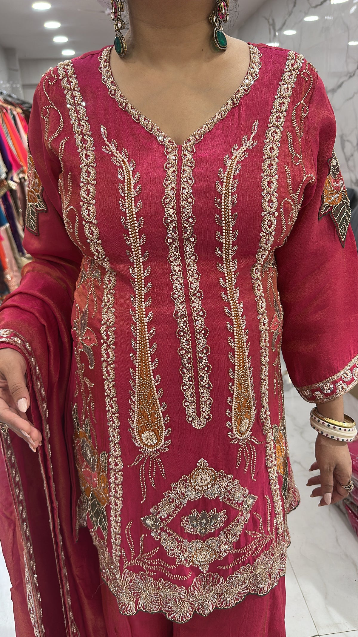 Rang Pink Hand work Designer Suit