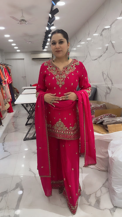 Billo Foshia pink Handwork Designer Suit