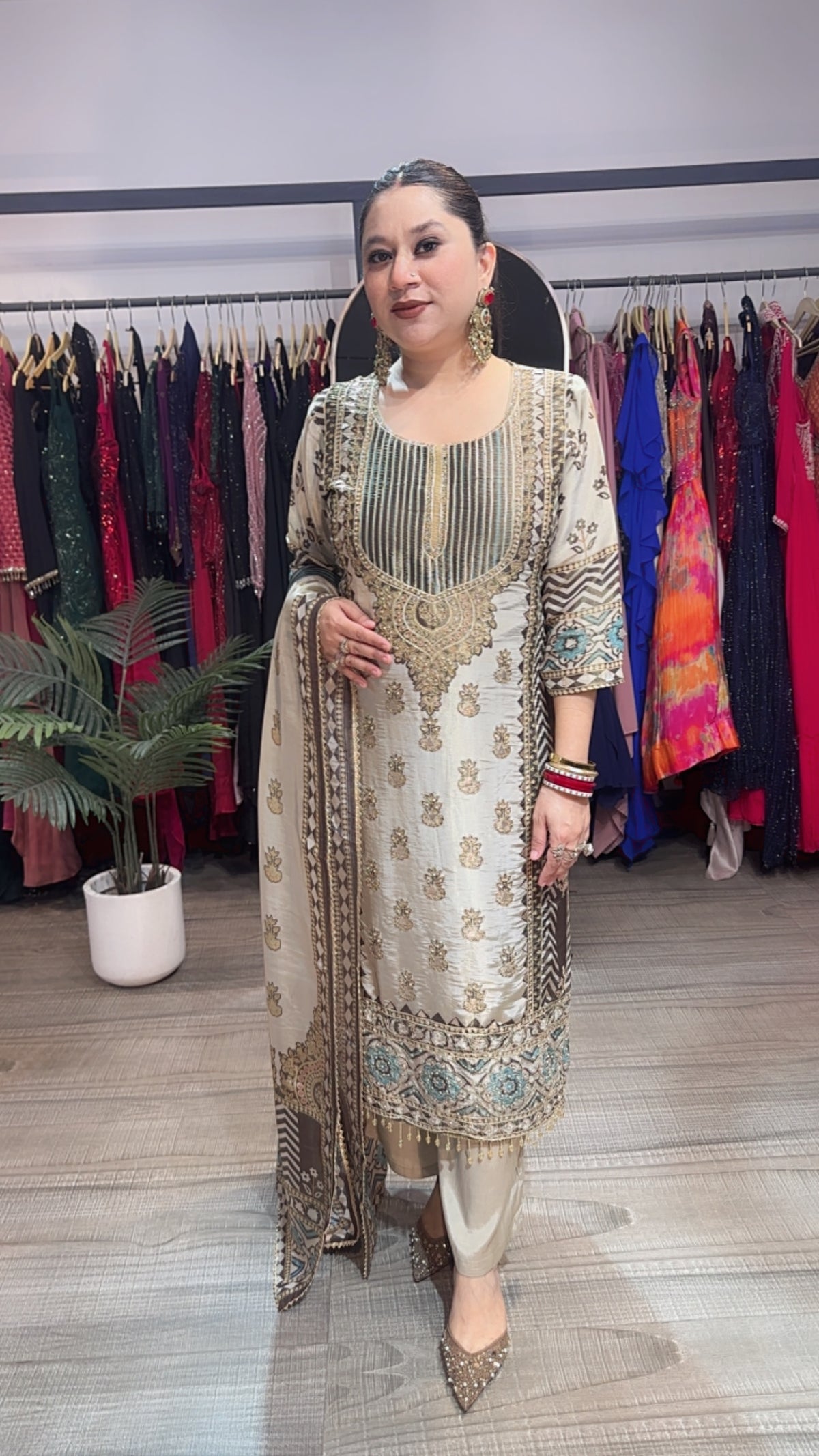 Kanika Digital print Embroidered Designer Suit