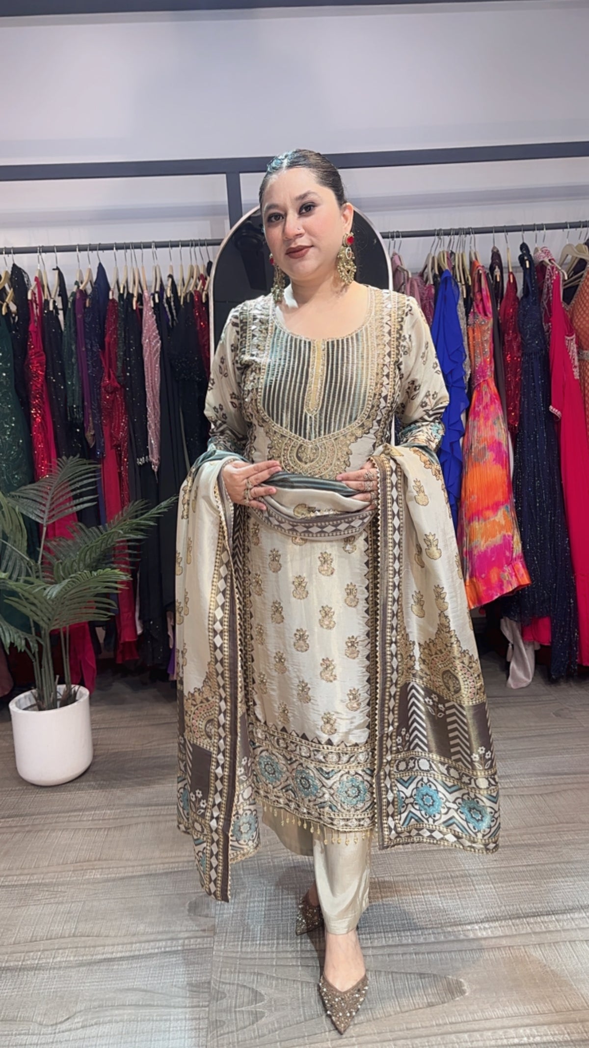 Kanika Digital print Embroidered Designer Suit