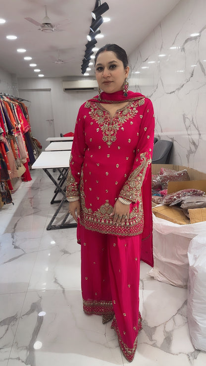 Billo Foshia pink Handwork Designer Suit