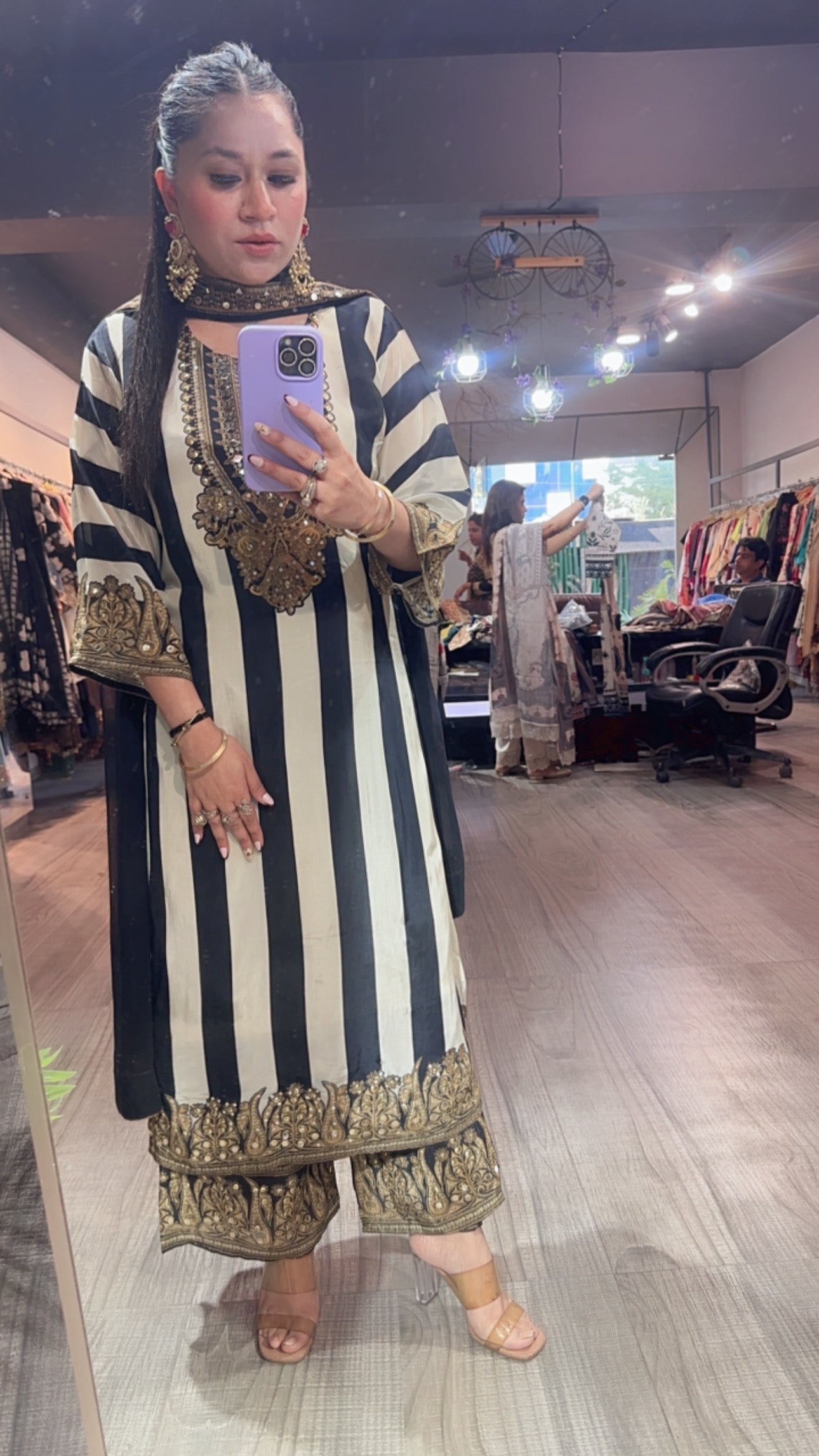 Baskua Black white Digital printed Designer Suit