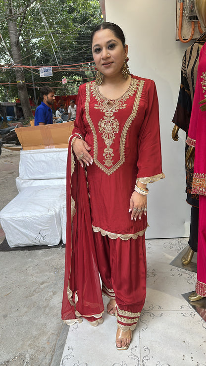 Lakshmi Embroidered Designer Farshi Salwar Suit