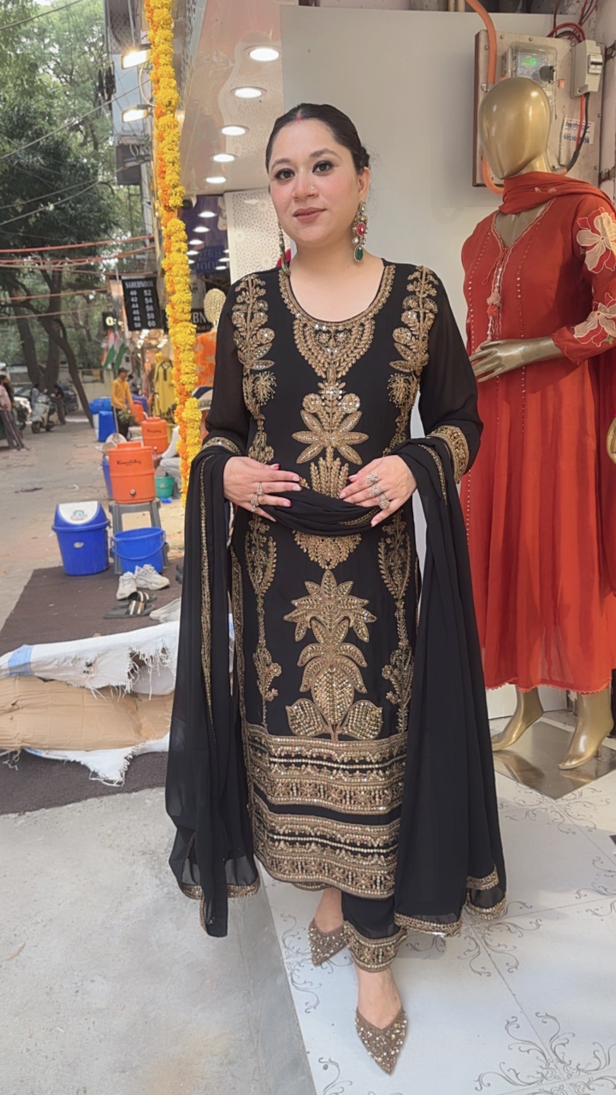 Rasbhari Black Handwork Designer Pakistani Suit