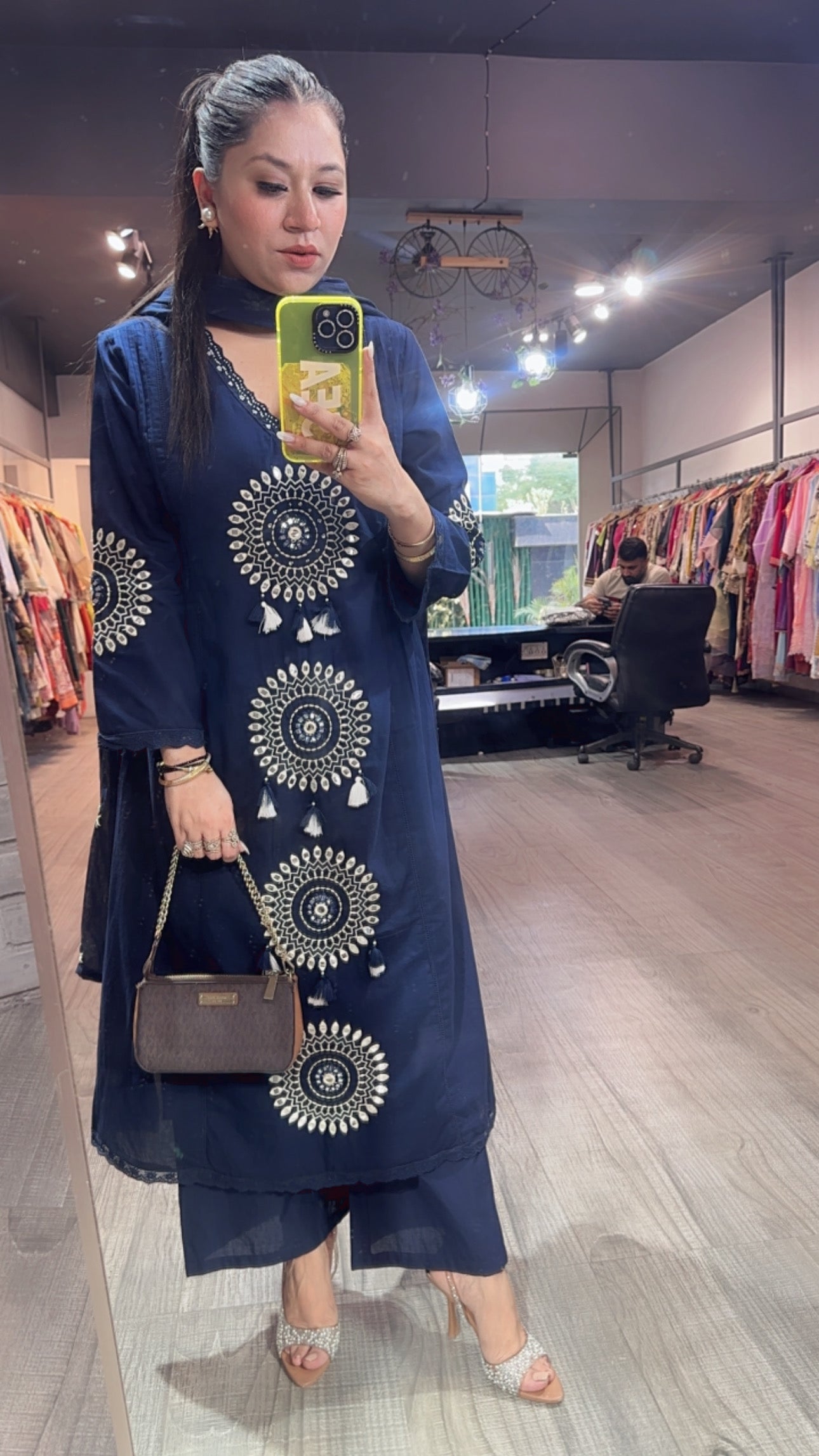 Bahaar Navy Blue A-Line Designer Suit