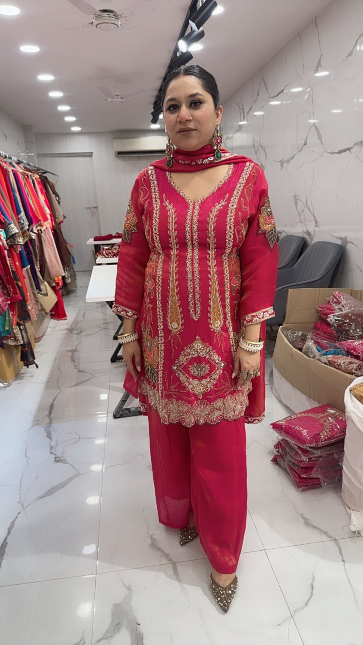 Rang Pink Hand work Designer Suit