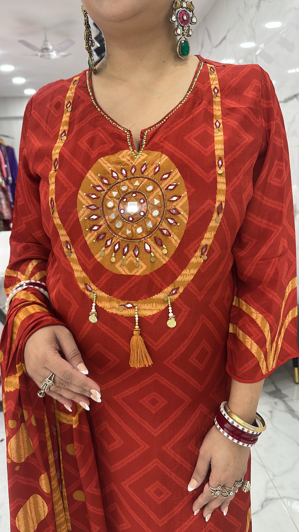 Shri Rust Digital Designer Suit