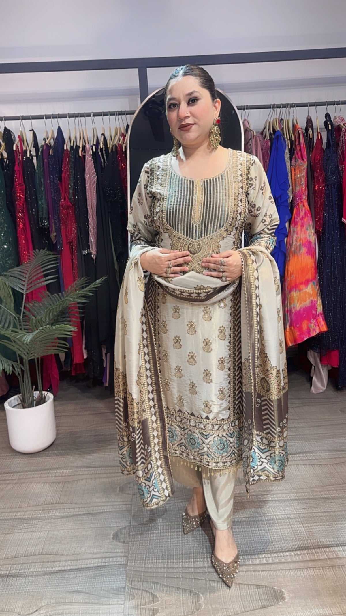 Kanika Digital print Embroidered Designer Suit